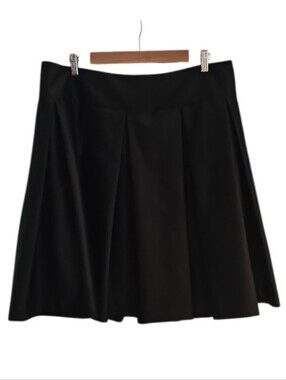 J.S. Collections Black Pleated Skater Skirt Women’s 16 Tulle Lined Party Evening
